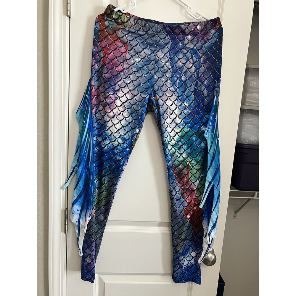 Unbranded Mermaid Leggings Womens M Pink Purple Like New Fish Scales Costume C64